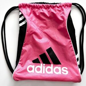 Adidas Women’s Pink and Black Drawstring Backpack
